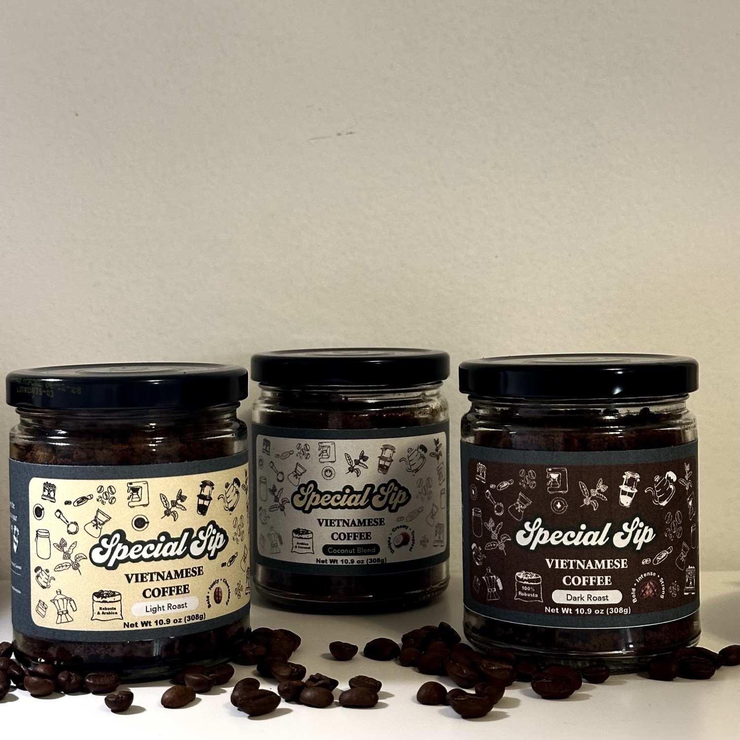Special Sip Vietnamese coffee packaging photography