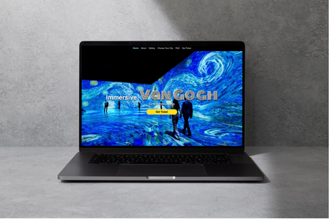 Van Gogh Minneapolis website displayed on a laptop